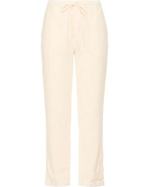 120% Lino Cream Pants Linen - White