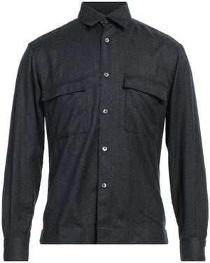 Xacus Charcoal Shirt Virgin Wool - Blue