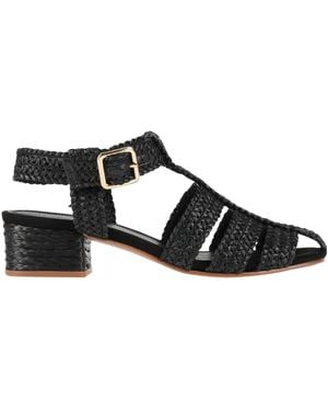 Paloma Barceló Sandals Natural Raffia - Black