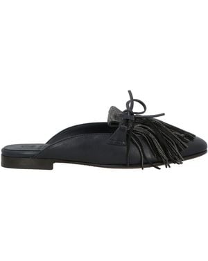 Brunello Cucinelli Midnight Mules & Clogs Leather - Black