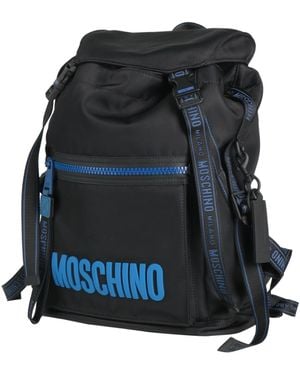 Moschino Backpack Textile Fibers, Leather - Blue