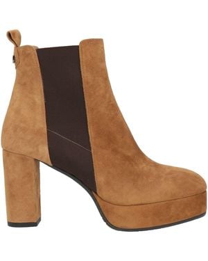 Albano Camel Ankle Boots Leather - Brown