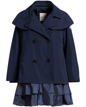 Moncler Overcoat & Trench Coat Polyester - Blue