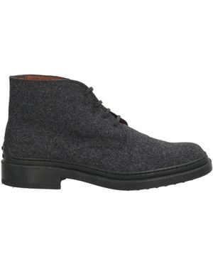 Tod's Charcoal Ankle Boots Textile Fibers - Black