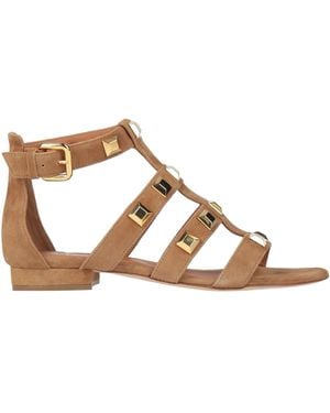 Via Roma 15 Camel Sandals Leather - Brown