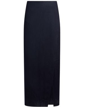 Max Mara Midnight Maxi Skirt Virgin Wool - Blue