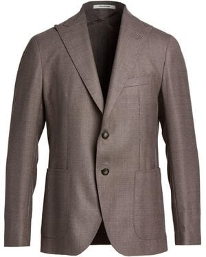 Tagliatore Taupe Blazer Virgin Wool - Brown