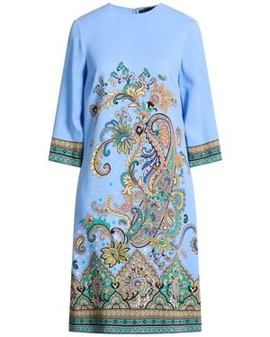 Etro Azure Midi Dress Viscose, Elastane - Blue
