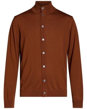 Daniele Fiesoli Camel Cardigan Merino Wool - Brown