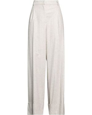 D.exterior Pants Viscose, Virgin Wool, Polyester, Elastane - White