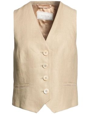 Peserico Tailored Vest Linen - Natural