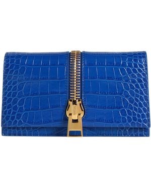 Tom Ford Bright Handbag Calfskin, Brass, Zamak - Blue