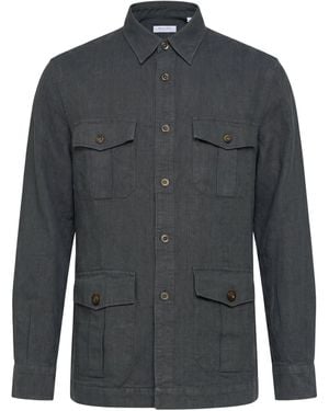 Boglioli Charcoal Jacket Linen - Gray