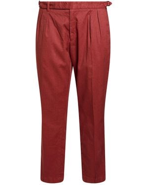 Boglioli Tan Pants Linen, Cotton, Elastane - Red
