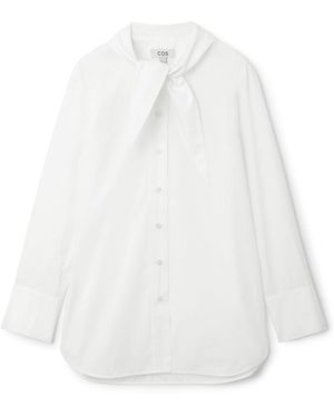 COS Tie-neck DAGGER-COLLAR Shirt - White