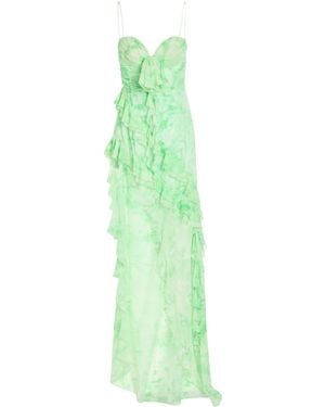 Alessandra Rich Maxi Dress Silk - Green