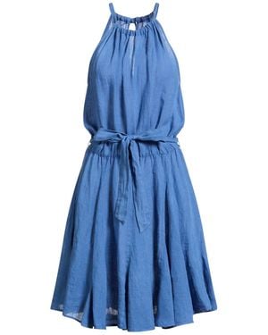 120% Lino Minivestido - Azul