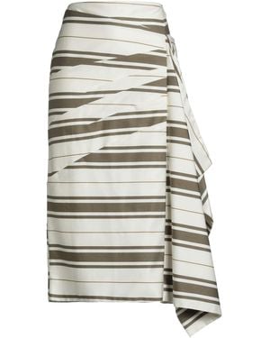 Johanna Ortiz Ivory Midi Skirt Cotton, Elastane - Grey