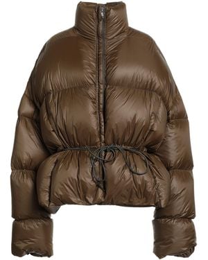 Rick Owens Military Puffer Polyamide, Cow Leather - Brown