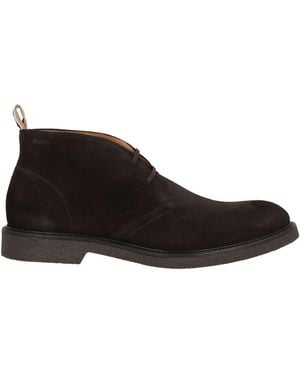 BOSS Dark Ankle Boots Leather - Black