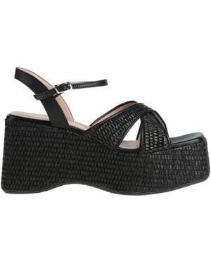 Doop Espadrilles Natural Raffia, Leather - Black