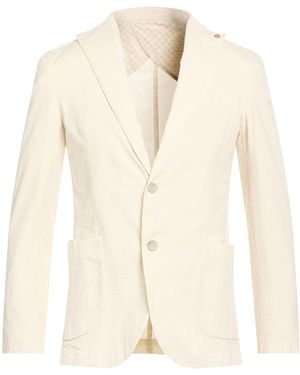 Barbati Cream Blazer Cotton, Elastane - White