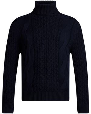 LUIGI GENTILE Turtleneck Mohair Wool - Blue