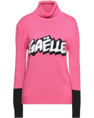 Gaelle Paris Fuchsia Turtleneck Merino Wool, Acrylic - Pink