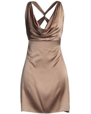 EMMA & GAIA Khaki Mini Dress Silk, Elastane - Brown