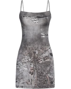DIESEL Mini Dress Polyamide, Elastane - Gray