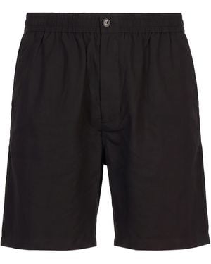 Ami Paris Shorts & Bermuda Shorts Viscose, Linen - Black