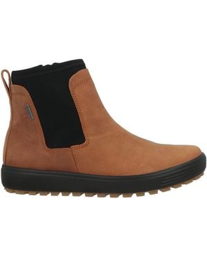 Ecco Ankle Boots Leather, Textile Fibers - Brown