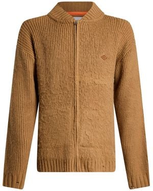 LE PAS SAGE Paris Camel Cardigan Acrylic, Wool - Brown