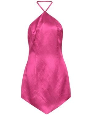 MVP WARDROBE Fuchsia Mini Dress Linen, Viscose - Pink