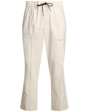 BOSS Pants Polyester, Elastane - Natural