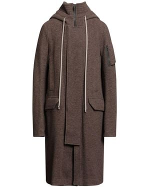 Rick Owens Coat Virgin Wool - Brown