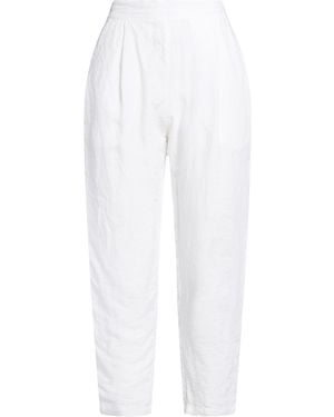 120% Lino Trousers Linen - White