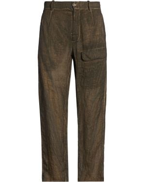 Masnada Khaki Trousers Ramie - Grey