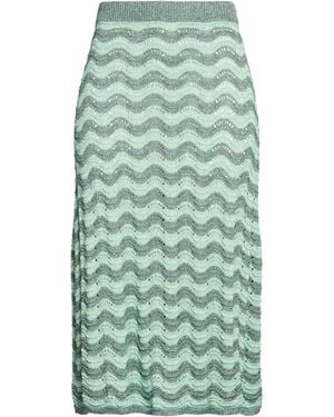 COLOUR MARKET® Midi Skirt Viscose, Metal Fibre - Green