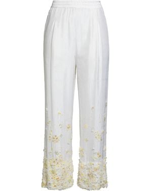 Péro Trousers Cotton, Silk - White