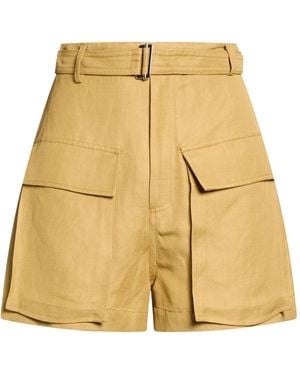 Tela Mustard Shorts & Bermuda Shorts Viscose, Linen - Natural