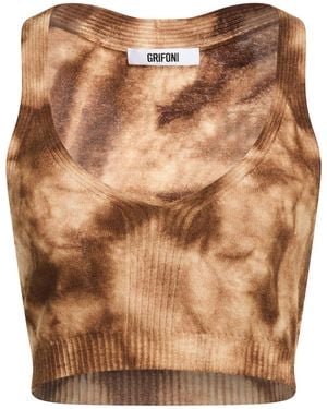 Grifoni Top Mohair Wool, Polyamide - Brown