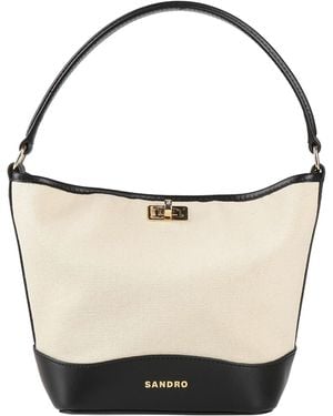 Sandro Handbag Cotton, Cowhide - White