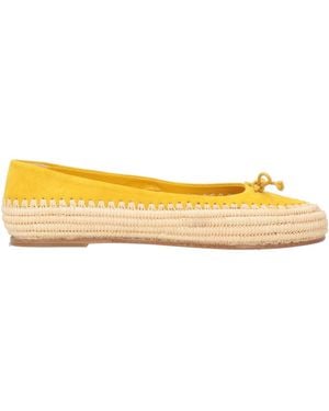Paloma Barceló Ballet Flats Kidskin, Natural Raffia - Yellow