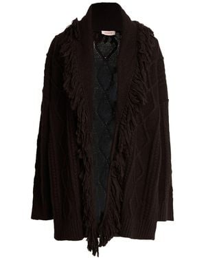 Kontatto Dark Cardigan Acrylic, Wool, Viscose, Alpaca Wool - Black