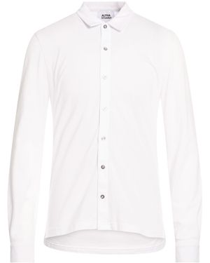 Alpha Studio Shirt Cotton, Elastane - White