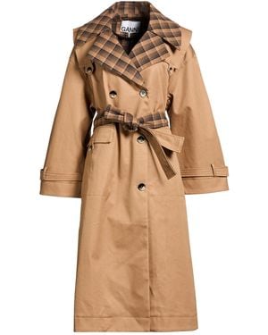 Ganni Overcoats & Trench Coats - Natural