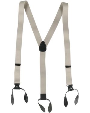 Closed Light Suspenders Textile Fibers, Leather - White