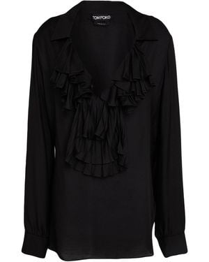 Tom Ford Top Viscose, Silk - Black