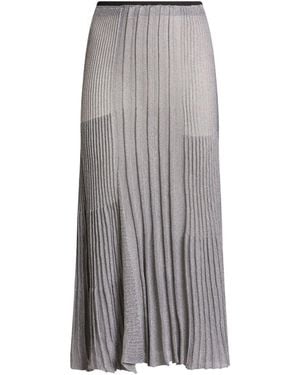 Roberto Collina Midi Skirt Viscose, Metallic Polyester - Gray
